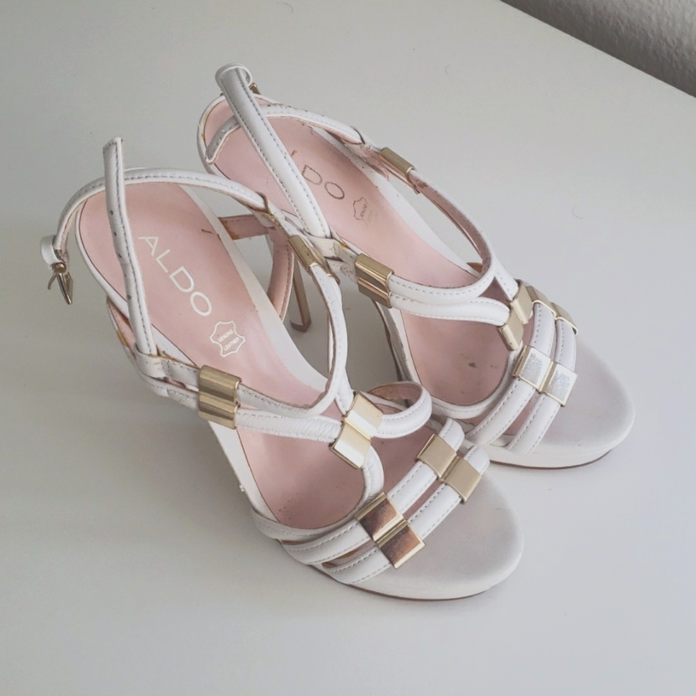 Aldo white shoes, high heels